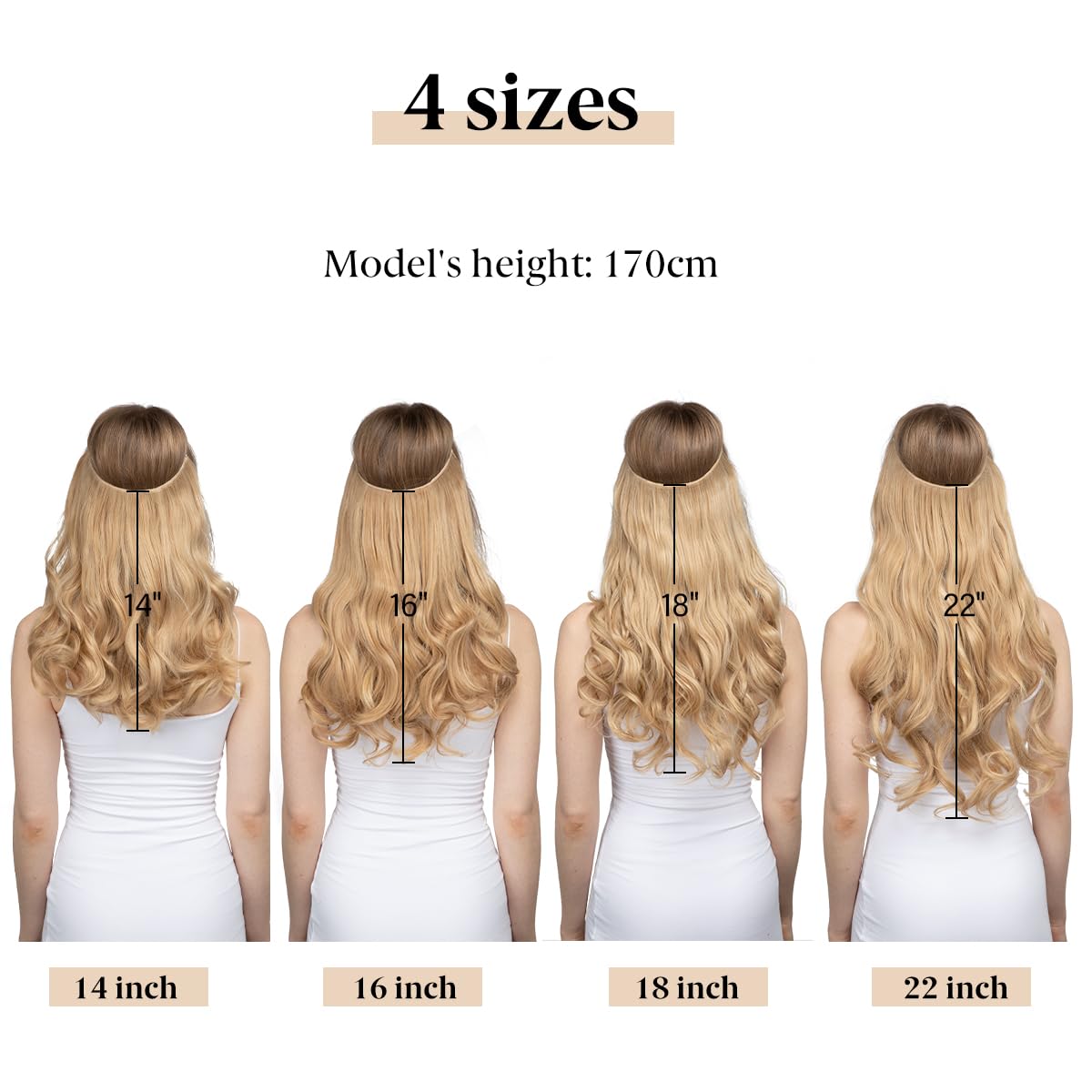Invisible Wire Hair Extensions with 3 Clips Long Wavy Curly Synthetic Hairpiece for Women Adjustable Transparent Headband 18 Inch Chocolate