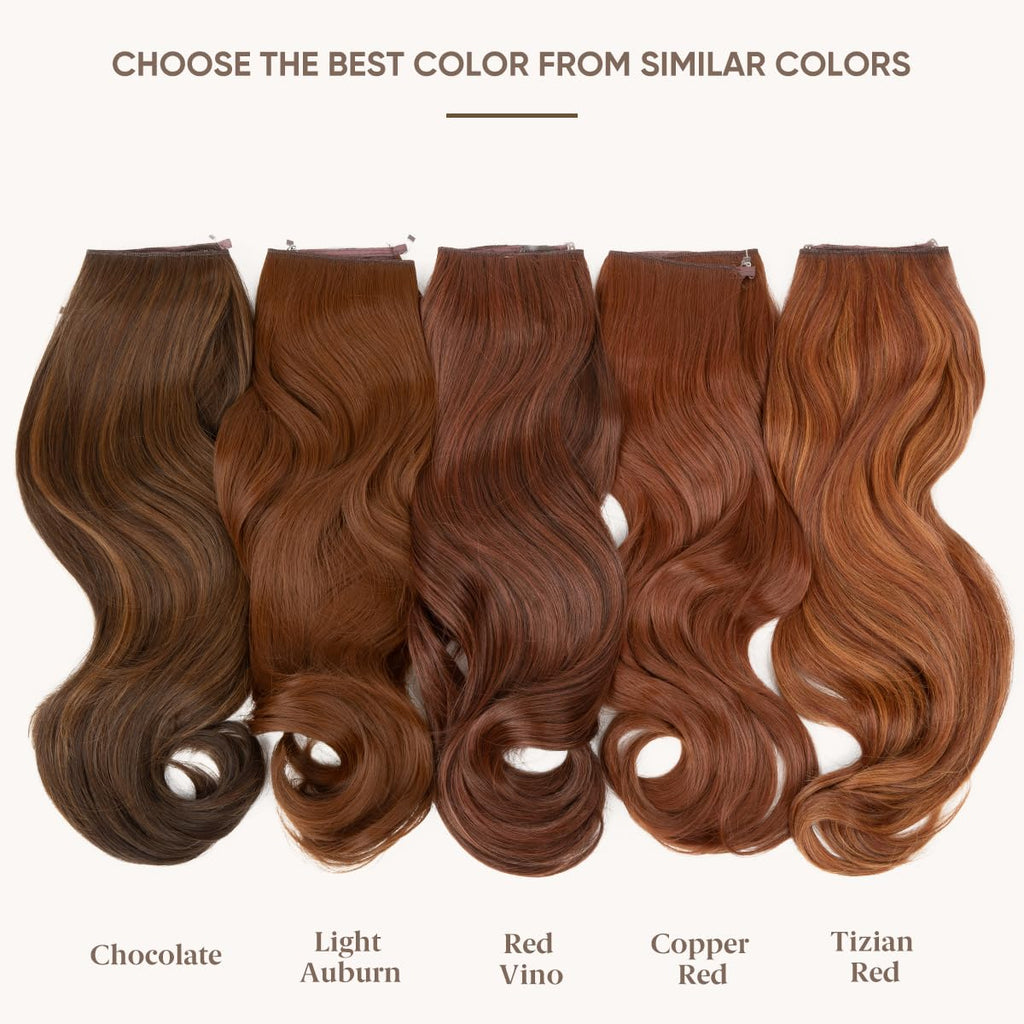 Invisible Wire Hair Extensions with 3 Clips Long Wavy Curly Synthetic Hairpiece for Women Adjustable Transparent Headband 18 Inch Chocolate